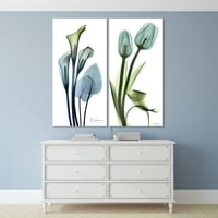 Empire Art Direct Calla liliom és kék tulipán keret nélküli szabadon lebegő Edzett üveg Panel grafikus fal Art készlet