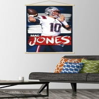 New England Patriots-Mac Jones fali poszter mágneses kerettel, 22.375 34