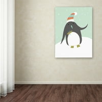 Jyotsna Warikoo védjegye képzőművészet 'Cozy Penguin' vászon művészete