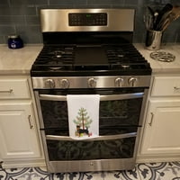 Fekete-cser Chorkie karácsonyfa fehér konyhai törölköző készlet