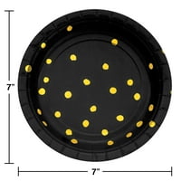 Fekete és arany kerek Fólia desszert tányérok számítanak a vendégeknek