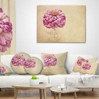 Designart rózsaszín virág váza akvarell - Virágos dobás párna - 18x18