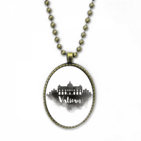 Vatikán Olaszország Landmark Tinta Város Nyaklánc Vintage Lánc Gyöngy Medál Ékszer Gyűjtemény