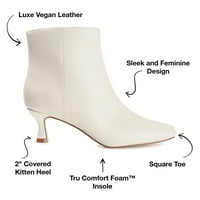 Journee Collection női Kelssa Tru Comfort Foam széles szélességű négyzet alakú lábujj cica sarok boka zsákmány