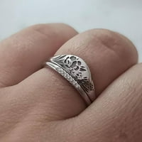 Huachen Esküvői Zenekar Titán Bevonatú Gyűrű Esküvői Gyűrű Eljegyzési Gyűrű Ezüst 5
