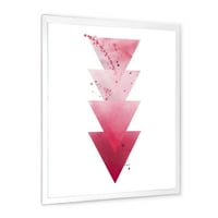 Designart 'Absztrakt geometriai művészet piros háromszögek kompozíciója' Modern keretes művészet nyomtatás