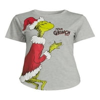 A Grinch női juniorok rövid ujjú karácsonyi grafikus póló
