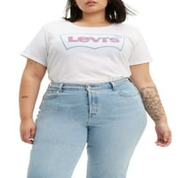 Levi női plusz méretű tökéletes grafikus rövid ujjú póló