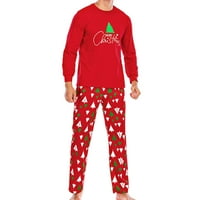 Férfi pulóverek kétrészes laza illeszkedés férfi Csíkos Hosszú ujjú karácsonyi felső nadrág két pizsama karácsonyi