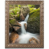 Védjegy Szépművészet Granit Cascade vászon művészet, Michael Blanchette Photography arany díszes keret