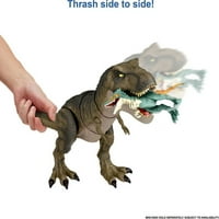 Jurassic World: Dominion Thrash ' N felfalják Tyrannosaurus újra dinoszaurusz akciófigura hosszú hanggal, Chomp & Thrash