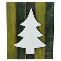 Northlight fa zöld mosott raklap karácsonyi fal művészet