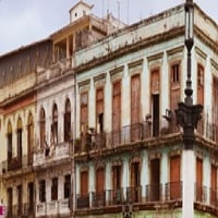 Alacsonyabb szögletes kilátás, közül, épületek, Havanna, Kuba poszter nyomtat