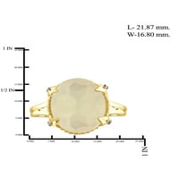 JewelersClub Moonstone Ring Birthstone Jewelry - 8. Karát holdkő 14k aranyozott ezüst gyűrűs ékszerek fehér gyémánt
