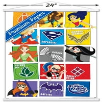 Comics TV-DC szuperhős lányok-rács fali poszter fa mágneses kerettel, 22.375 34