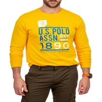 S. Polo Assn. Férfi és nagy férfi hosszú ujjú grafikus póló