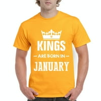 - Férfi póló Rövid ujjú-születésnapi ajándék királyok januárban születnek