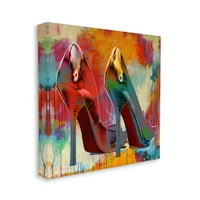 Stupell Urban Style Glam Heels Szépség & Divat Festmény Galéria Csomagolt Vászon Nyomtatás Wall Art