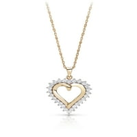 14K aranyozott sterling ezüst köbös cirkónium szív medál nyaklánc