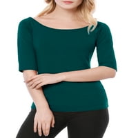 Egyedi olcsó nők vékony fitt pulóver gombóc nyaki póló