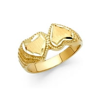 Szilárd 14K sárga arany divat évforduló szív gyűrű mérete 6.5