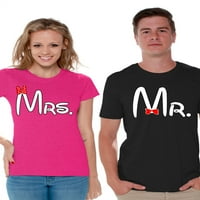 Kínos stílusok Matching pár ingek Mrs és Mr póló Párok esküvő és Évforduló pár ingek Mrs és Mr Aranyos Pár ingek Boldog