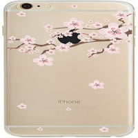 Pikadingnis iPhone 6s tok, iPhone átlátszó tok, cseresznyevirág virág sorozat Design átlátszó TPU lökhárító Puha szilikon