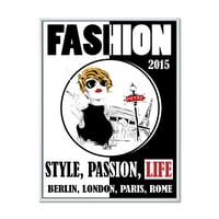Designart 'Style Passion Life Fashion Woman I' Vintage keretes vászon fali művészet nyomtatás