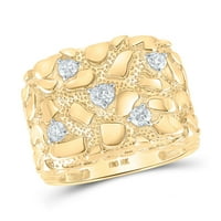 A gyémánt üzlet 10kt sárga arany férfi kerek gyémánt Aranyrög gyűrű Cttw