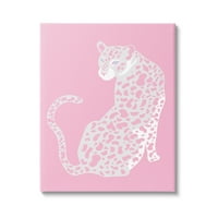 Stupell Industries rózsaszín modern leopárd gepárd portré piercing pillantás grafikus galéria csomagolt vászon nyomtatott