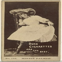 116-os kártyaszám, Minnie Palmer, a Duke Sons & Co. által kiadott színészek és színésznők sorozatból. a Duke cigaretta