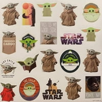 Trendek nemzetközi Csillagok háborúja-A Mandalorian-Baby Yoda Mini Stickerland Pad-oldal