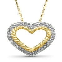 JewelersClub szív nyaklánc fehér gyémánt akcentussal