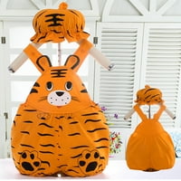 Dxhmoneyh újszülött fiúk lányok 3D Rajzfilm tigris ruhák csecsemő Onesie Romper Jumpsuit és kalap pizsama szett
