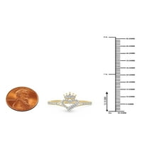 Imperial 1 8ct tdw gyémánt korona szívgyűrű 10 k sárga aranyban