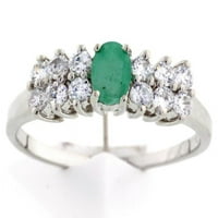 Valódi Smaragd & Köbös Cirkónia Ezüst Gyűrű