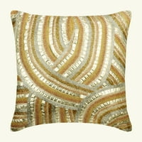 Dekoratív párnahuzatok, arany 20 x20 Dobópárnák, selyem Gyöngyös Dobópárnák kanapéhoz, absztrakt minta Modern stílus-Starlight