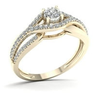 1 3ct tdw gyémánt 10k sárga arany bypass eljegyzési gyűrű
