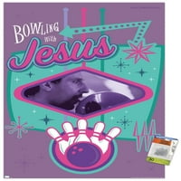 A nagy Lebowski-Bowling Jézus fal poszter Pushpins, 22.375 34