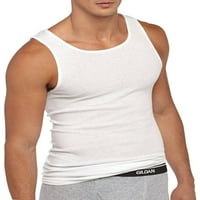 Gildan felnőtt férfi pamut Bordás Tagless fehér A-Shirt, 6-csomag, S-2XL méretek