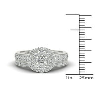 1 ct tdw gyémánt 14K fehérarany ovális alakú menyasszonyi készlet