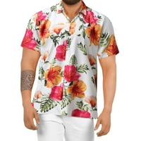 Férfi ingek Férfi tavaszi nyári alkalmi virágos Hawaii Beach trópusi alkalmi gomb le Rövid ujjú ingek flanel ing férfiaknak