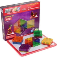 Magworld Toys Rainbow 3D mágneses építőcsempe, aktivitási táblával
