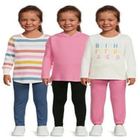 Garanimals kisgyermek lányok Mi and Match ruhák hosszú ujjú felsők, nadrágok és farmer gyerekcsomag, 6-darab, méretek