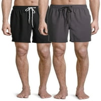 Férfiak és nagy férfiak 6 alapvető úszási rövidnadrág 2 csomag, akár 5xl méretű