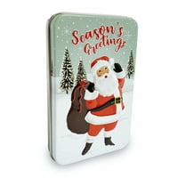Nyaralási idő többszínű téglalap fedéllel dombornyomott Santa ón ajándékkártya-tartó