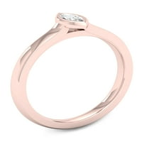 Imperial 1 6ct TDW Marquise Diamond 10K Rose Gold Solitaire Promise Ring