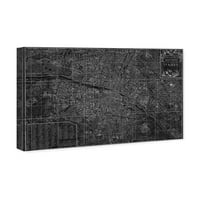 Wynwood Studio Térképek és zászlók Wall Art vászon nyomatok 'Nouveau Map du Paris 1780' európai városok térképek-Fekete,