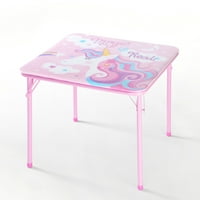 Heritage Club Unicorn Square Metal asztal és székkészlet, Pink, 24 24 20