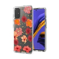 Préselt szárított virág Design telefon tok Samsung Galaxy A 5g piros